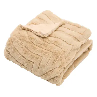 Plaid Arka 120x160cm Effet Fausse Fourrure Beige Plaid Arka 120x160cm Effet Fausse Fourrure Beige