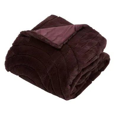 Plaid Arka 120x160cm Effet Fausse Fourrure Marron Plaid Arka 120x160cm Effet Fausse Fourrure Marron