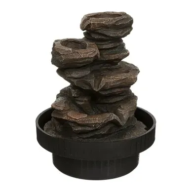 Fontaine résine H. 22,5 cm SHARIMA Noir Fontaine résine H. 22,5 cm SHARIMA Noir vue 3/4