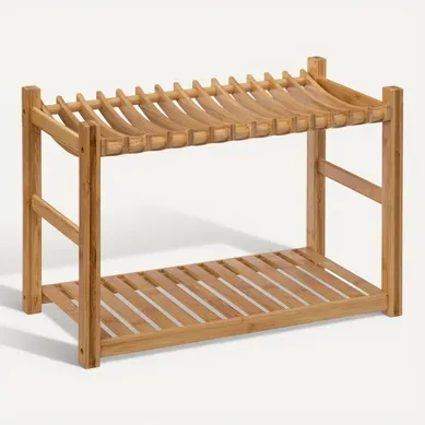 égouttoir 2 Niveaux Et Couverts Bambou égouttoir 2 Niveaux Et Couverts Bambou