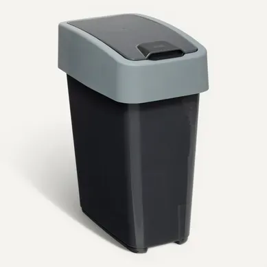Poubelle avec 2 ouvertures 10L RAPH Gris vue 3/4