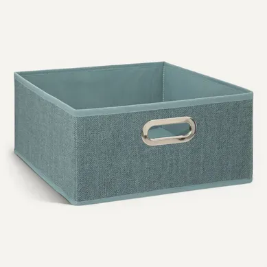 Boîte De Rangement Bleu Pétrole Chiné 31 X 31 X 15 Cm Boîte De Rangement Bleu Pétrole Chiné 31 X 31 X 15 Cm