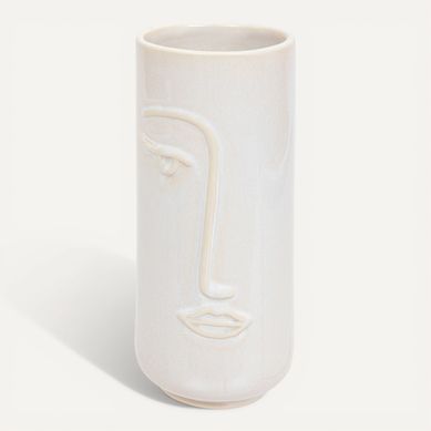Vase forme visage H. 25 cm SOLEYA Blanc Vase forme visage H. 25 cm SOLEYA Blanc vue de face