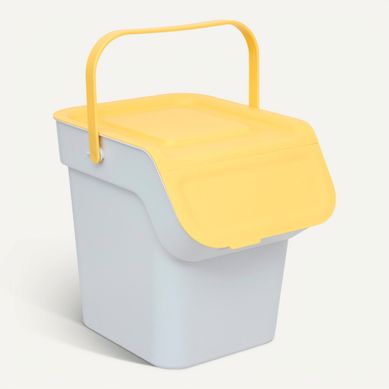 Poubelle de tri 20L - Gris / Jaune / Vert / Beige vue 3/4