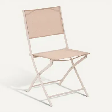 Chaise pliante de jardin MODULA Coloris lin vue 3/4