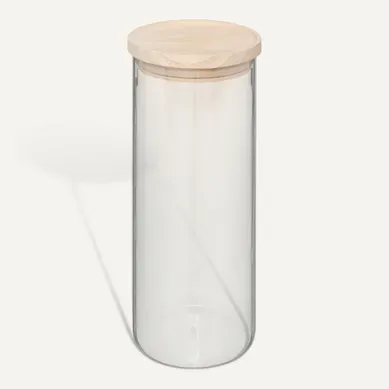 Bocal hermétique 1,6 L  Transparent / Naturel vue de face