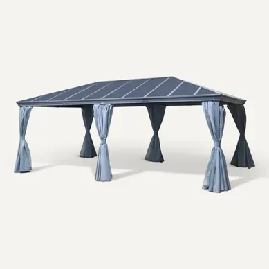 Pergola Autoportante "belize" Graphite 3,6 X 6m En Aluminium Et Polycarbonate