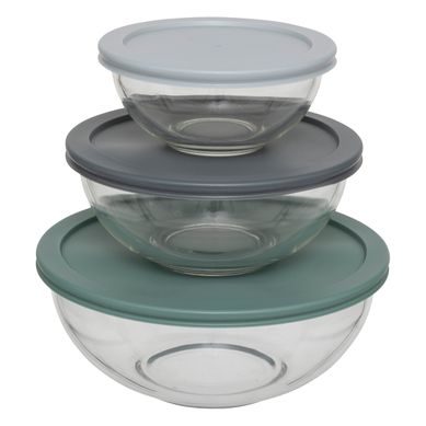 Lot De 3 Boîtes Rondes - Transparent / Gris
