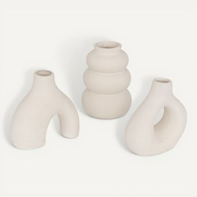 Lot de 3 soliflores H. 9 cm IORA Blanc Lot de 3 soliflores H. 9 cm IORA Blanc vue de face
