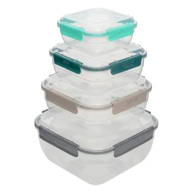 Lot De 4 Boîtes "klic"caré En Plastique Lot De 4 Boîtes "klic"caré En Plastique