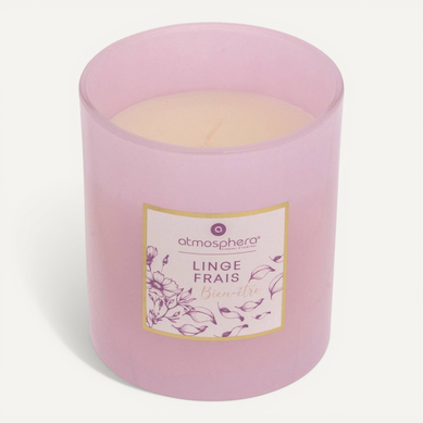 Bougie Parfumée Maël 190g Pot Verre Linge Frais