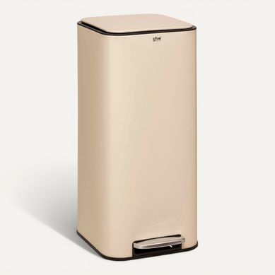 Poubelle carrée 30L DELTA Beige vue 3/4