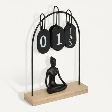Calendrier Métal Yogi H.28,5cm Assorti Calendrier Métal Yogi H.28,5cm Assorti