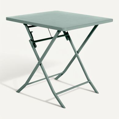 Table carré 2 personnes GREENSBORO Vert olive Table carré 2 personnes GREENSBORO Vert olive vue 3/4