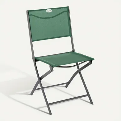 Chaise pliante de jardin MODULA Vert olive vue 3/4