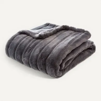Plaid 120x160 cm MANOIR Gris Plaid 120x160 cm MANOIR Gris vue 3/4