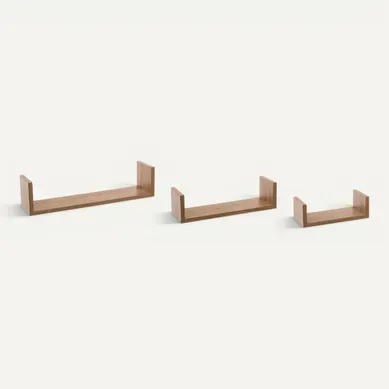 Set de 3 étagères FIXY Chêne vue 3/4