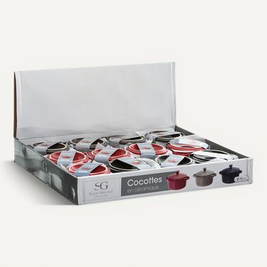 Mini cocotte Ø 10cm  Noirs, rouges ou taupes vue 3/4
