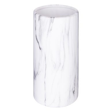 Vase cylindrique H. 20 cm SAO Céramique aspect marbre blanc Vase cylindrique H. 20 cm SAO Céramique aspect marbre blanc vue de face
