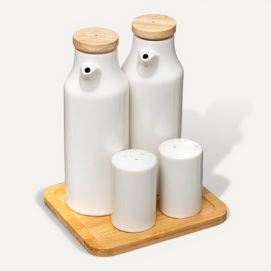 Set Huile/vinaigre/poivre Céramique "seramik" Blanc Set Huile/vinaigre/poivre Céramique "seramik" Blanc