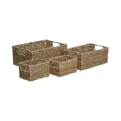 Set De 4 Paniers De Rangement En Seagrass Set De 4 Paniers De Rangement En Seagrass