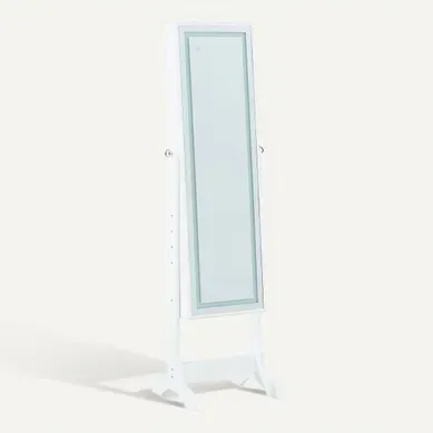 Armoire bijoux LED H. 156 cm BETTANY Blanc Armoire bijoux LED H. 156 cm BETTANY Blanc vue 3/4