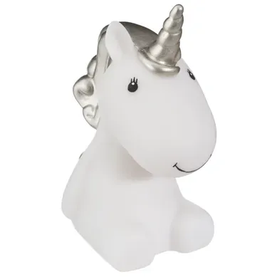 Veilleuse à piles H14 cm LICORNE Dorée ou argentée vue 3/4