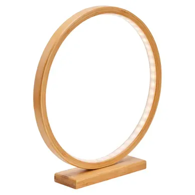 Lampe En Bambou Cercle Lumineux à LED H 32 Cm Lampe En Bambou Cercle Lumineux à LED H 32 Cm