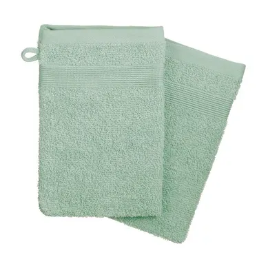 Lot De 2 Gants De Toilette En Coton Vert Céladon Tissu Éponge 15 X 21 Cm Lot De 2 Gants De Toilette En Coton Vert Céladon Tissu Éponge 15 X 21 Cm