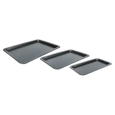 Lot de 3 plaques de cuisson Gris foncé Lot de 3 plaques de cuisson Gris foncé vue 3/4