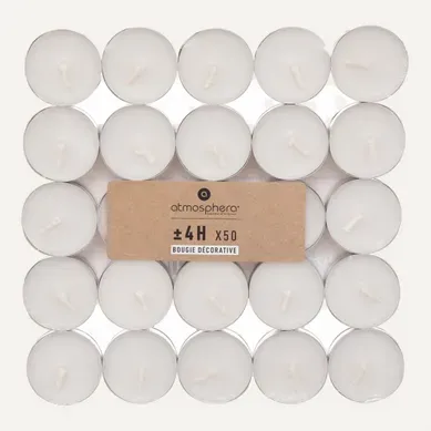50 bougies chauffe-plat MANY Blanc vue 3/4