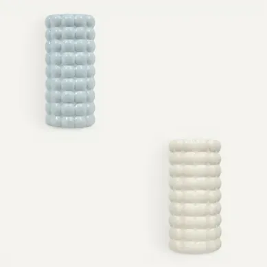 Vase boules H. 23 cm SKY Blanc ou bleu ciel Vase boules H. 23 cm SKY Blanc ou bleu ciel vue de face