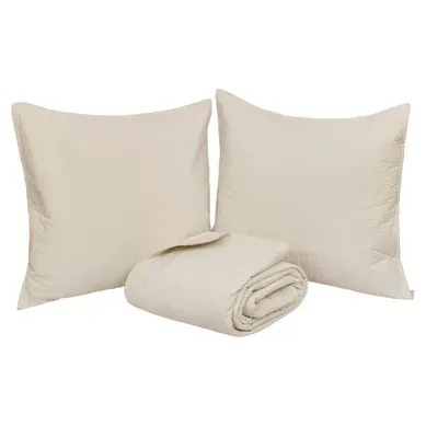 Dessus de lit 240x260+2 taies LILOU Ivoire vue 3/4