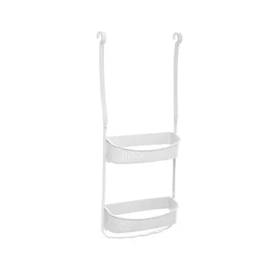 Serviteur De Douche Blanc 2 Paniers Avec Système Multi Accroches Serviteur De Douche Blanc 2 Paniers Avec Système Multi Accroches
