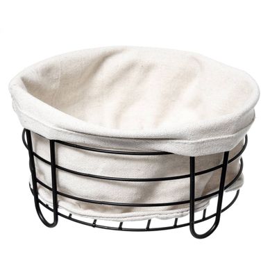 Panier En Acier 25cm Beige Et Noir