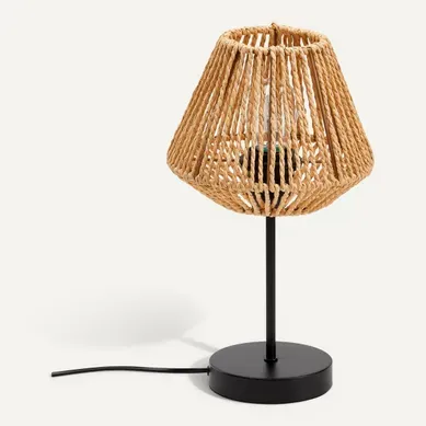 Lampe droite naturel H. 34 cm JILY Beige Lampe droite naturel H. 34 cm JILY Beige vue 3/4