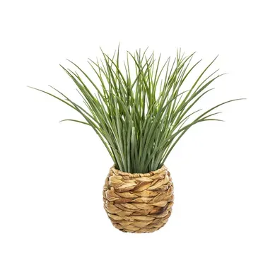 Herbe Pot Tressé H46  Marron