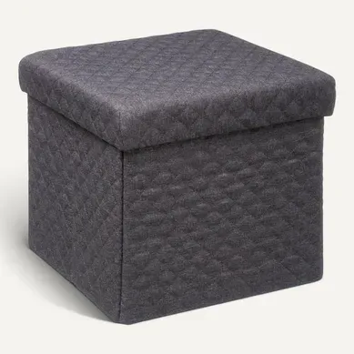 2 En 1 Pouf Et Coffre De Rangement Gris Foncé 31 X 31 Cm 2 En 1 Pouf Et Coffre De Rangement Gris Foncé 31 X 31 Cm