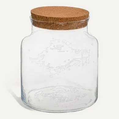 Terrarium En Verre Trempé Et Bouchon Liège H 21.5 Cm Pour Créer Vos Compositions Florales