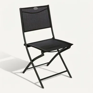 Chaise pliante de jardin MODULA Anthracite vue 3/4