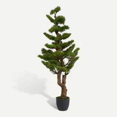 Bonsai artificiel H.149 cm Noir / Vert Bonsai artificiel H.149 cm Noir / Vert vue 3/4