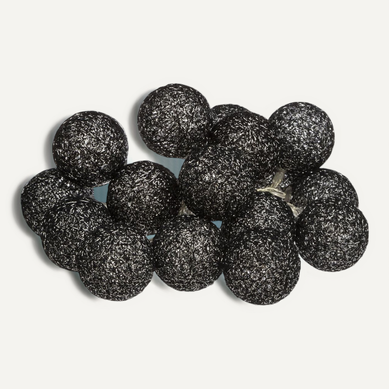 Guirlande LED 16 Boules - Noir