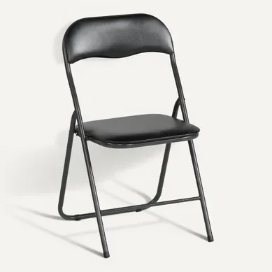 Chaise pliante IVAN Noire Chaise pliante IVAN Noire vue 3/4