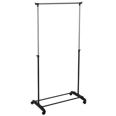 Penderie Portant à Vêtements Réglable Sur Roulette - H. 160 Cm - Gris Et Noir Penderie Portant à Vêtements Réglable Sur Roulette - H. 160 Cm - Gris Et Noir