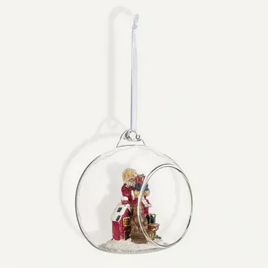 Boule De Noël En Verre "ouverte" 9cm Transparent