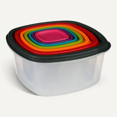 Lot de 7 boîtes carrées COLORS Transparent vue 3/4