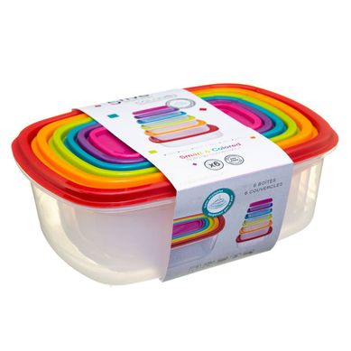 6 Boîtes De Conservation "colors" Plastique