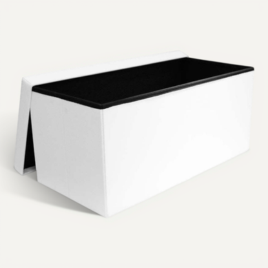 Banc Coffre De Rangement En Polyuréthane Zoé Blanc