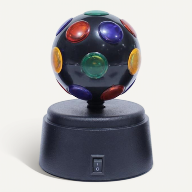 Mini Boule Disco LED "rotative" 11cm Noir Mini Boule Disco LED "rotative" 11cm Noir