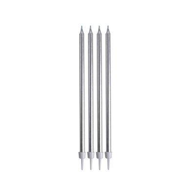 Lot De 16 Bougies D'anniversaire "longues" 14cm Argent Lot De 16 Bougies D'anniversaire "longues" 14cm Argent